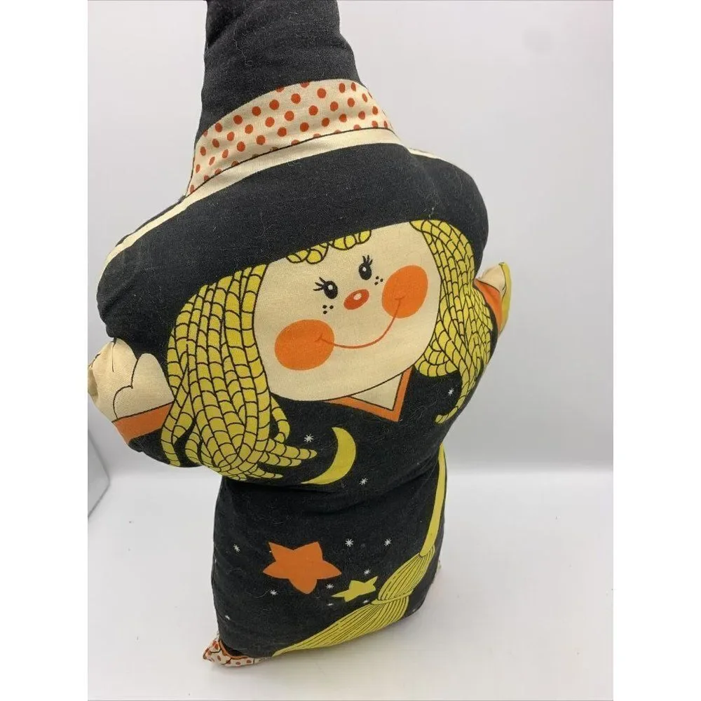 Vintage Stitch Witch Halloween Pillow Plush Decor